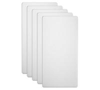 HARFINGTON 5pcs Metal Business Card 3.9" x 2" x 0.016" 201 Stainless Steel Brushed Laser Engrave Cards Custom Blank CNC Engrave Sheet for House Office DIY Gift Invitations, Silver