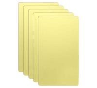 HARFINGTON 5pcs Metal Business Card 4.7" x 2.8" x 0.016" 201 Stainless Steel Mirror Titanium Laser Engrave Cards Custom Blank CNC Engrave Sheet for House Office DIY Gift Invitations, Gold