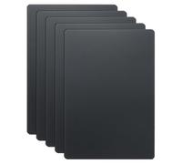 HARFINGTON 5pcs Metal Business Card 4.7" x 3.1" x 0.016" 201 Stainless Steel Mirror Titanium Laser Engrave Cards Custom Blank CNC Engrave Sheet for House Office DIY Gift Invitations, Black