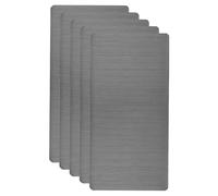 HARFINGTON 5pcs Metal Business Card 4" x 2" x 0.02" 201 Stainless Steel Brushed Laser Engrave Cards Self Adhesive CNC Engraving Blanks for House Office DIY Gift Invitation, Black
