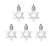 HARFINGTON 5pcs Name on Rice Glass Vial Pendant 6mm Width Star Shape Screw Cap Pendant Clear Vial Necklace Hanging Wish Bottles for Liquid Sand Ashes DIY Pendant Craft Souvenirs
