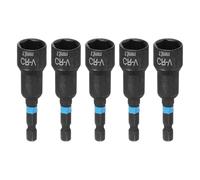 HARFINGTON 5pcs Nut Driver Drill Bit 13mm Metric Socket 1/4" Hex Shank 2.56" (65mm) Magnetic 6-Point Sockets Quick Change Cr-V Steel Bolt Setters for Power Drill Drivers