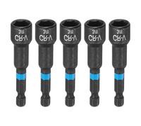 HARFINGTON 5pcs Nut Driver Drill Bit 3/8" Socket 1/4" Hex Shank 2.56" (65mm) Magnetic 6-Point Sockets Quick Change Cr-V Steel Bolt Setters for Power Drill Drivers