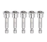 HARFINGTON 5pcs Positioning Screwdriver Bits PH2 Drywall Screw Bit Hex Shank Positioning Setter Batch Head for Plasterboard Screw Drill Accessory, 2" Long Silver