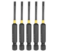 HARFINGTON 5pcs SL3 Slotted Impact Screwdriver Bits 3mm Slotted Tip 1/4" Hex Shank 70mm (2.8") Long Magnetic Flat Head Phosphated S2 Steel Screw Driver Drill Bits Electric Power Tool