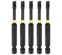HARFINGTON 5pcs SL5 Slotted Impact Screwdriver Bits 5mm Slotted Tip 1/4" Hex Shank 75mm (3") Long Magnetic Flat Head Phosphated S2 Steel Screw Driver Drill Bits Electric Power Tool