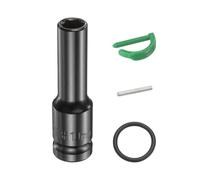 HARFINGTON 6 Point Deep Impact Socket 1/2" Drive 10mm Metric Standard Socket Cr-Mo Steel Spindle Axle Hex Nut Bolt Sockets with Rubber Ring Locking Pin
