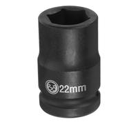 HARFINGTON 6 Point Deep Impact Socket 3/4" Drive 22mm Metric CR-V Steel Hex Nut Bolt Sockets 2.4" Long for Auto Machine Repair