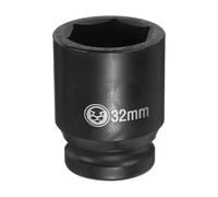 HARFINGTON 6 Point Deep Impact Socket 3/4" Drive 32mm Metric CR-V Steel Hex Nut Bolt Sockets 2.4" Long for Auto Machine Repair