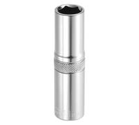 HARFINGTON 6 Points Deep Socket 3/8" Drive 11mm Deep Metric CR-V Steel Polished Nickel Plating Impact Sockets 64mm / 2.5" Long Flip Sleeve Tool for Home Auto Nuts Bolts Repair