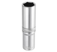 HARFINGTON 6 Points Deep Socket 3/8" Drive 13mm Deep Metric CR-V Steel Polished Nickel Plating Impact Sockets 64mm / 2.5" Long Flip Sleeve Tool for Home Auto Nuts Bolts Repair