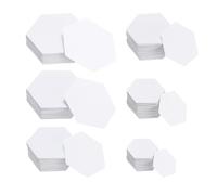 HARFINGTON 600 Count Hexagon Quilting Templates, 0.5-2 Inches / 13-51mm, White Matte Cardboard, Ideal for Crafts