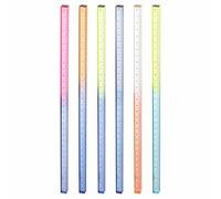 HARFINGTON 6pcs Acrylic Clear Straight Rulers 30cm Metric Transparent Gradient Three-Dimensional Plastic Ruler Square Cube Measuring Tool for Classroom Office, 6 Colors
