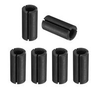 HARFINGTON 6pcs Collet Adapter 12.7mm (1/2") to 6.35mm (1/4") Carbon Steel Router Collet Reduction Sleeve Tool Bit Shank Router Conversion Chuck Adapter for Woodworking CNC Engraving, Black