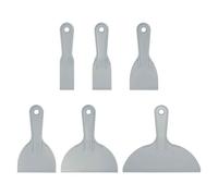 HARFINGTON 6pcs Putty Scraper Set Plastic Flexible Putty Knives Disposable Paint Spreader Cleaner Tool for Spackling, Patching Painting Repairing, Gray