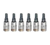 HARFINGTON 6Pcs Torx Bit Socket 1/4" Drive T27 S2 Steel Star Head Screwdriver Drill Bits CR-V Steel Socket Adapter for Home Auto Axle Hex Nuts Bolts Repair