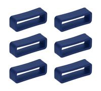 HARFINGTON 6pcs Watch Band Loops 16mm Silicone Watch Band Keeper Replacement Watch Strap Holder Retainer Wristwatch Strap Fastener Rings, Deep Blue
