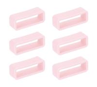 HARFINGTON 6pcs Watch Band Loops 18mm Silicone Watch Band Keeper Replacement Watch Strap Holder Retainer Wristwatch Strap Fastener Rings, Pink