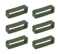 HARFINGTON 6pcs Watch Band Loops 22mm Silicone Watch Band Keeper Replacement Watch Strap Holder Retainer Wristwatch Strap Fastener Rings, Army Green