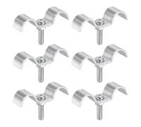 HARFINGTON 6Set Stainless Steel Double Line Clamp 12 mm / 1/2 inch Fuel Lines Clips M-Shape Mounting Clip for Brake Fuel Lines Tubes Wire Pipe Cord Installation, Silver