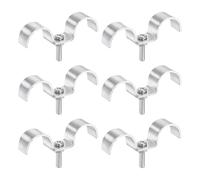 HARFINGTON 6Set Stainless Steel Double Line Clamp 20 mm / 13/16 inch Fuel Lines Clips M-Shape Mounting Clip for Brake Fuel Lines Tubes Wire Pipe Cord Installation, Silver