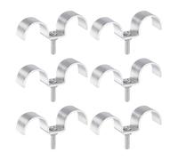 HARFINGTON 6Set Stainless Steel Double Line Clamp 22 mm / 7/8 inch Fuel Lines Clips M-Shape Mounting Clip for Brake Fuel Lines Tubes Wire Pipe Cord Installation, Silver