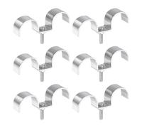 HARFINGTON 6Set Stainless Steel Double Line Clamp 25 mm / 1 inch Fuel Lines Clips M-Shape Mounting Clip for Brake Fuel Lines Tubes Wire Pipe Cord Installation, Silver