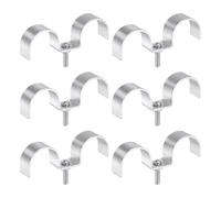 HARFINGTON 6Set Stainless Steel Double Line Clamp 27mm / 1-1/16 inch Fuel Lines Clips M-Shape Mounting Clip for Brake Fuel Lines Tubes Wire Pipe Cord Installation, Silver