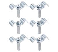 HARFINGTON 6Set Stainless Steel Double Line Clamp 6 mm / 1/4 inch Fuel Lines Clips M-Shape Mounting Clip for Brake Fuel Lines Tubes Wire Pipe Cord Installation, Silver
