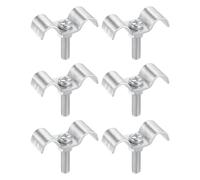 HARFINGTON 6Set Stainless Steel Double Line Clamp 8 mm / 5/16 inch Fuel Lines Clips M-Shape Mounting Clip for Brake Fuel Lines Tubes Wire Pipe Cord Installation, Silver