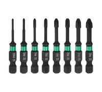 HARFINGTON 8pcs #2 Impact Phillips Screwdriver Bit PH2 1/4" Hex Shank 2" (50mm) Long 0.16" Rod Magnetic Cross Head Drill Bits S2 Steel Industrial Screw Driver for Impact Power Drivers