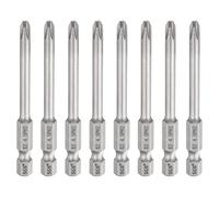 HARFINGTON 8pcs #2 Phillips Screwdriver Bit PH2 1/4" Hex Shank 2.6" (65mm) Long 0.18" Rod Magnetic Cross Head Drill Bits S2 Steel Industrial Screw Driver for Electric Power Tools, Gray