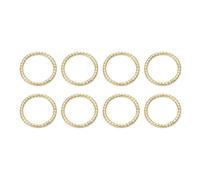 HARFINGTON 8pcs Spring O Rings 1 1/2"(38mm) Round Trigger Metal Snap Hook Circle Key Ring Clip Keychain for Bags Handbag Purses Keyring Buckle, Light Gold