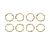 HARFINGTON 8pcs Spring O Rings 1"(25mm) Round Trigger Metal Snap Hook Circle Key Ring Clip Keychain for Bags Handbag Purses Keyring Buckle, Light Gold
