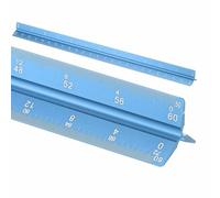 HARFINGTON Architectural Scale Ruler, 12 Inch Standard Aluminum Alloy Architect Triangular Large Scale Laser-Etched Blueprint Drafting Ruler for Architects Engineers, Blue