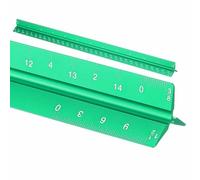 HARFINGTON Architectural Scale Ruler, 12 Inch Standard Aluminum Alloy Architect Triangular Small Scale Laser-Etched Blueprint Drafting Ruler for Architects Engineers, Green