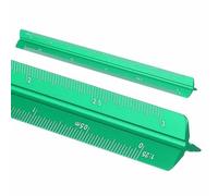 HARFINGTON Architectural Scale Ruler, 7 Inch Metric Aluminum Alloy Architect Triangular Small Scale Laser-Etched Blueprint Drafting Ruler for Architects Engineers, Green