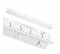 HARFINGTON Architectural Scale Ruler, 7 Inch Standard Aluminum Alloy Architect Triangular Large Scale Laser-Etched Blueprint Drafting Ruler for Architects Engineers, Silver