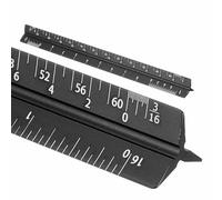 HARFINGTON Architectural Scale Ruler, 7 Inch Standard Aluminum Alloy Architect Triangular Small Scale Laser-Etched Blueprint Drafting Ruler for Architects Engineers, Black