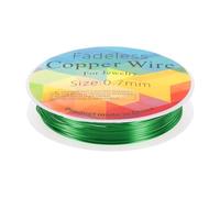HARFINGTON Artistic Wire 10ft Length 21 Gauge Brass Craft Jewelry Wrapping Wire Tarnish Resistant Beading String for Jewelry Making Supplies Crafting, Green