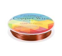 HARFINGTON Artistic Wire 10ft Length 21 Gauge Brass Craft Jewelry Wrapping Wire Tarnish Resistant Beading String for Jewelry Making Supplies Crafting, Coffee