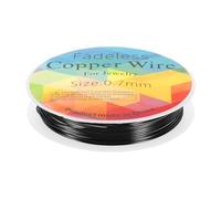 HARFINGTON Artistic Wire 10ft Length 21 Gauge Brass Craft Jewelry Wrapping Wire Tarnish Resistant Beading String for Jewelry Making Supplies Crafting, Black