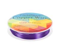 HARFINGTON Artistic Wire 10ft Length 21 Gauge Brass Craft Jewelry Wrapping Wire Tarnish Resistant Beading String for Jewelry Making Supplies Crafting, Purple