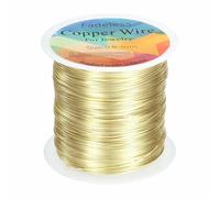 HARFINGTON Artistic Wire 203ft Length 24 Gauge Copper Craft Jewelry Wrapping Wire Tarnish Resistant Beading for Jewelry Making Supplies Crafting, Light Gold