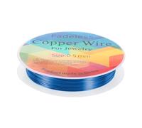 HARFINGTON Artistic Wire 20ft Length 24 Gauge Brass Craft Jewelry Wrapping Wire Tarnish Resistant Beading String for Jewelry Making Supplies Crafting, Blue