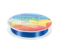 HARFINGTON Artistic Wire 30ft Length 26 Gauge Brass Craft Jewelry Wrapping Wire Tarnish Resistant Beading String for Jewelry Making Supplies Crafting, Blue
