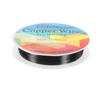 HARFINGTON Artistic Wire 30ft Length 26 Gauge Brass Craft Jewelry Wrapping Wire Tarnish Resistant Beading String for Jewelry Making Supplies Crafting, Black