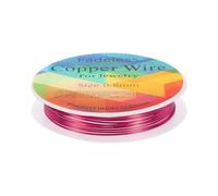 HARFINGTON Artistic Wire 8ft Length 20 Gauge Brass Craft Jewelry Wrapping Wire Tarnish Resistant Beading String for Jewelry Making Supplies Crafting, Rose Red