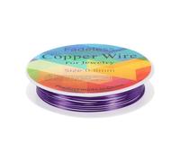 HARFINGTON Artistic Wire 8ft Length 20 Gauge Brass Craft Jewelry Wrapping Wire Tarnish Resistant Beading String for Jewelry Making Supplies Crafting, Purple