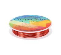 HARFINGTON Artistic Wire 8ft Length 20 Gauge Brass Craft Jewelry Wrapping Wire Tarnish Resistant Beading String for Jewelry Making Supplies Crafting, Bright Red
